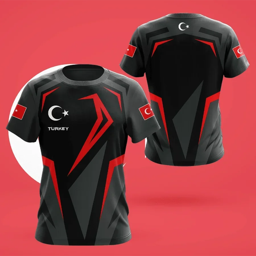 Türkiye عنصر الرجال T-shirt3D طباعة عادية موضة تنفس الجولة الرقبة تي شيرت شحن مخصص اسم الشارع الرجال والنساء