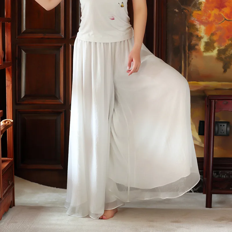 

Новинка: Женские широкие брюки для йоги и повседневной носки, утягивающие, белые, в артистическом стиле, весна-лето