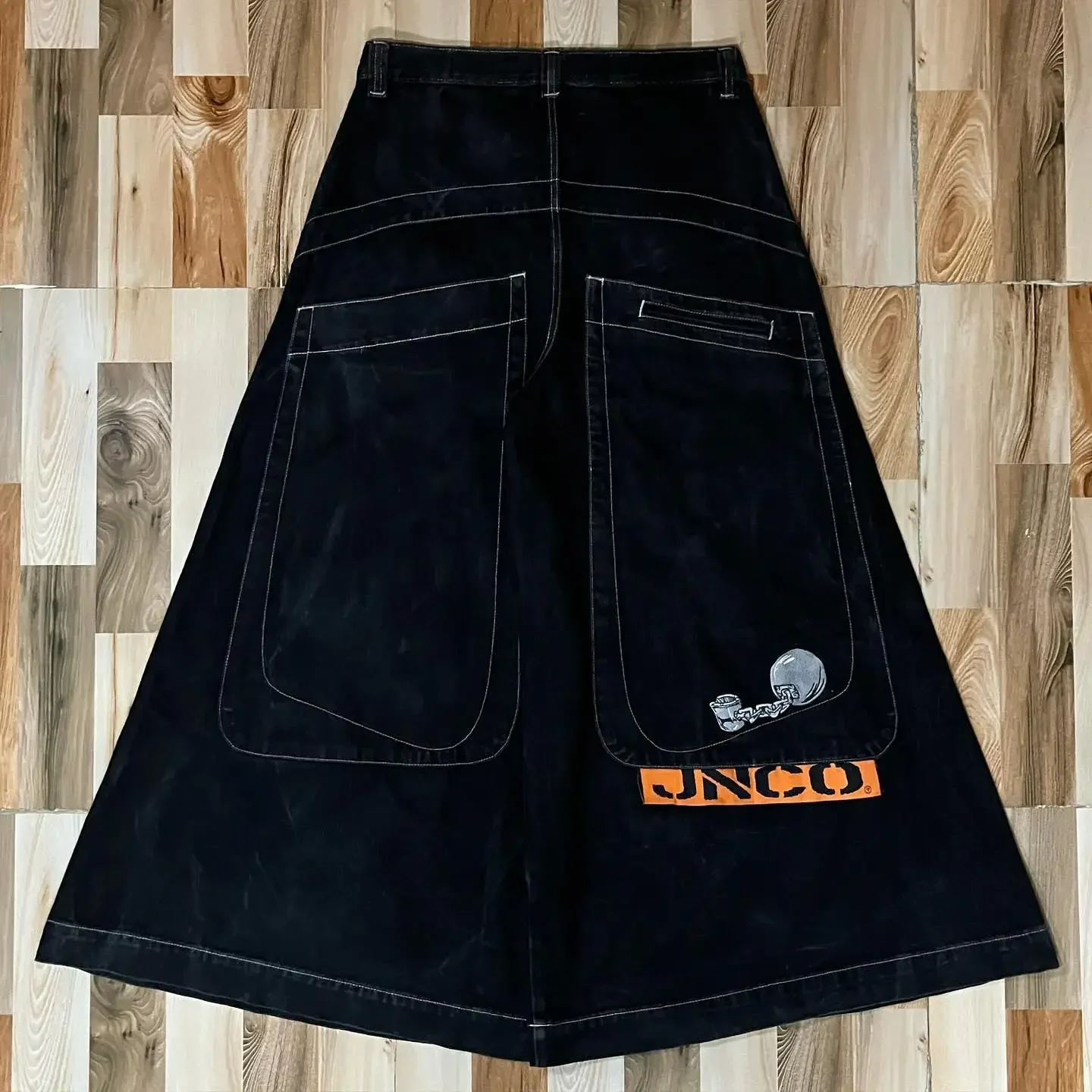 

Oversized Hip Hop Streetwear JNCO Baggy Jeans Y2K Mens Pocket Black Pants New Harajuku Gothic High Waisted Wide Leg Trouser