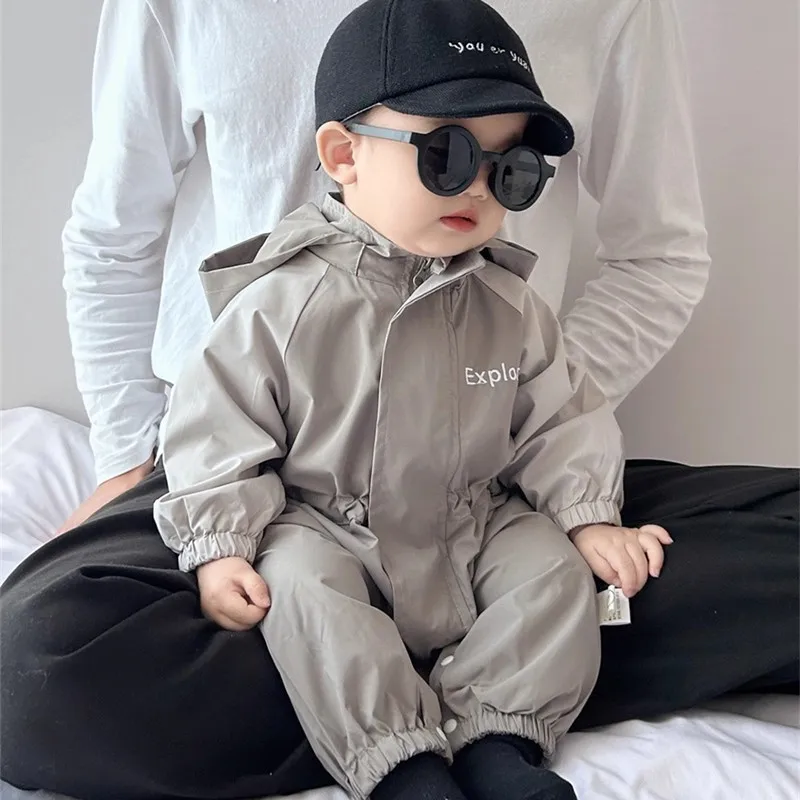 IYEAL Baby Workwear Jumpsuit Wiosna i jesień Nowa koreańska przystojna kurtka dla niemowląt i małych dzieci