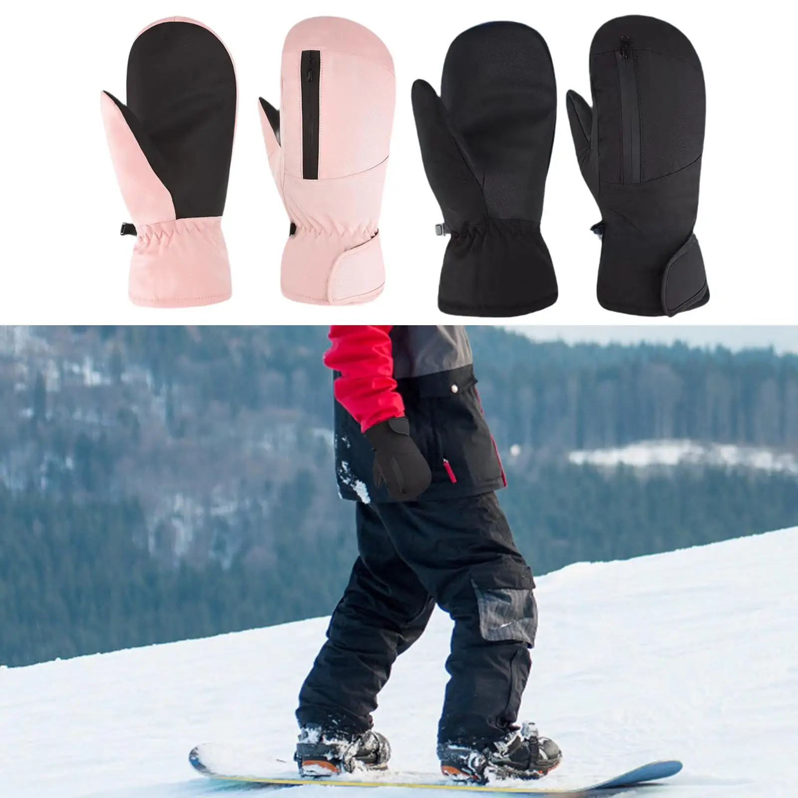 

Winter Ski Mittens Skiing Equipment Windproof Waterproof Cold Weather Snow Mitts