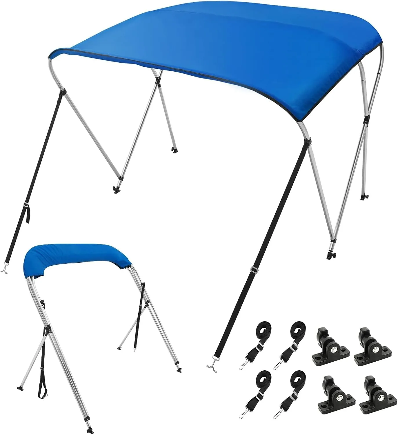 

Top Boat Cover, 600D Polyester Canopy with 1" Aluminum Alloy Frame, Waterproof and Sun Shade, Includes Storage Boot
