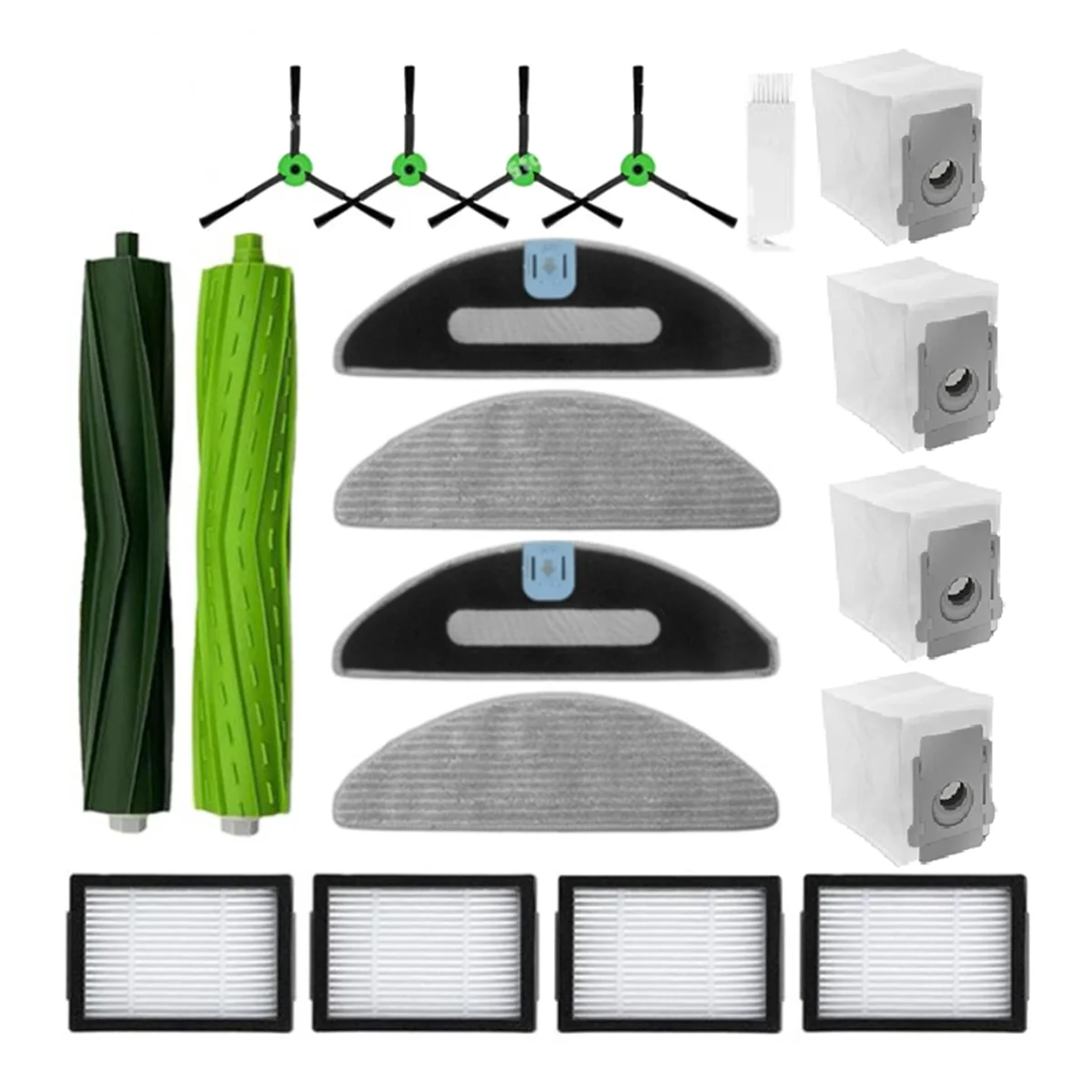 19 Uds para iRobot Roomba Combo J5, J5 + Plus, I5, I5 + Plus piezas de repuesto cepillo lateral de rodillo filtro Hepa bolsa de polvo fregona