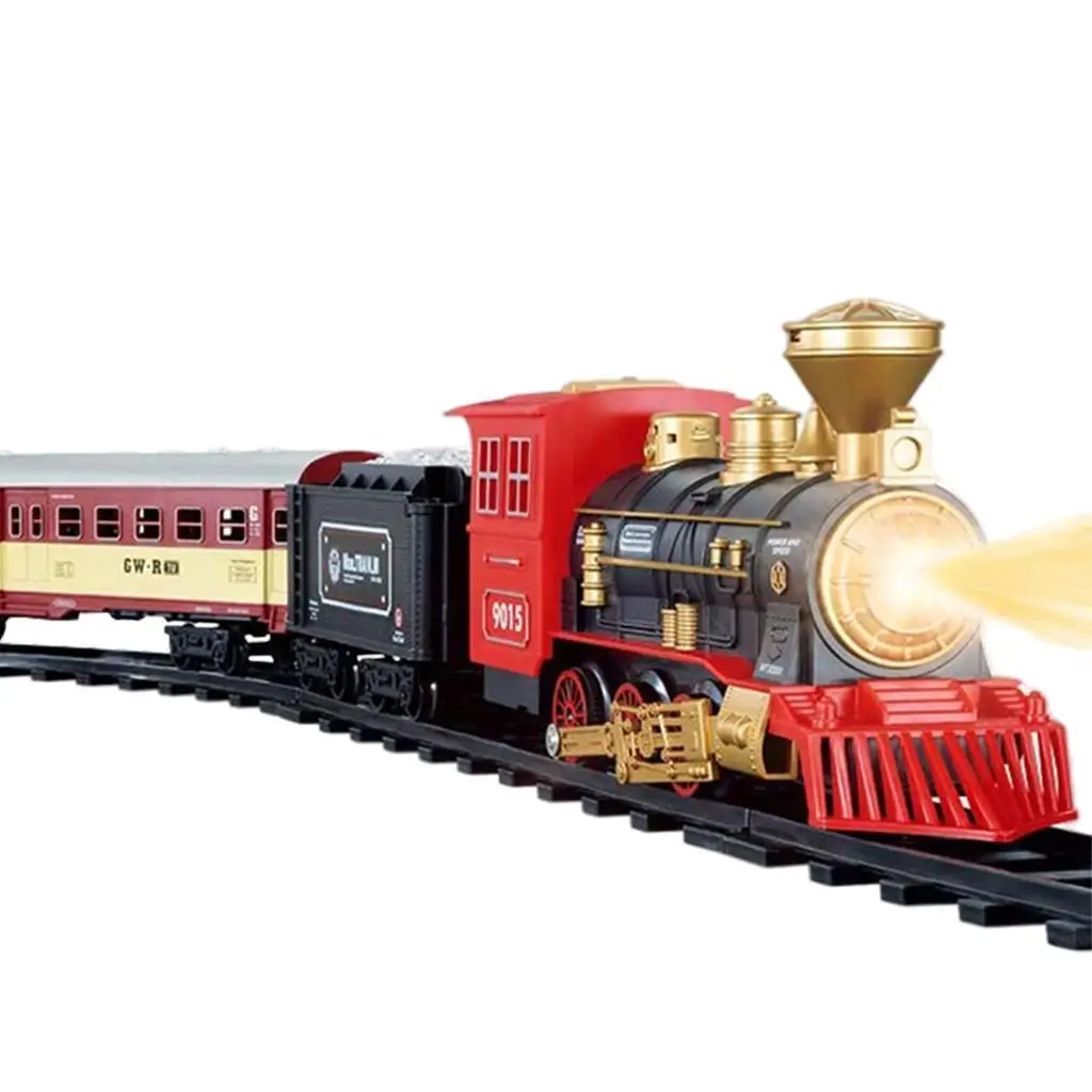 Christmas Train Mini Classic Electric Train Toy Set With LED Headlight And Realistic Sounds Rail Car Boys Girls Christmas gift