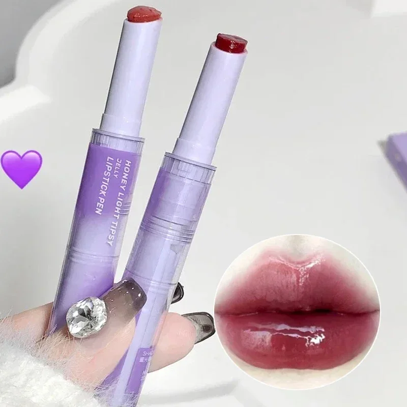 Lápiz labial resistente al agua, brillo de labios de agua de espejo de gelatina, hidratante de larga duración, tinte de labios rojo Sexy, esmalte de labios, Cosméticos de maquillaje coreano