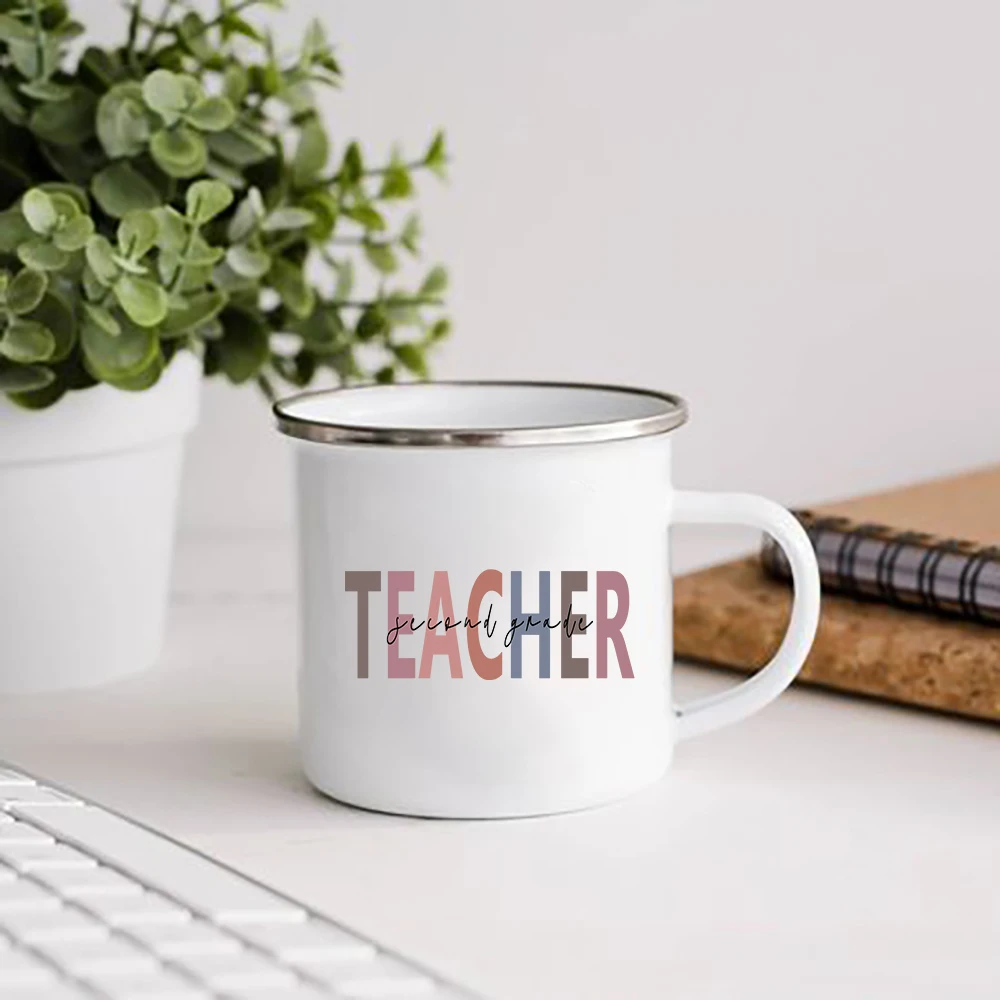 Primary School Teacher Enamel Mugs 1-6nd Grade Thank You Teachers Gift Office Funny Coffee Water Cups Teacher Appreciation Gifts