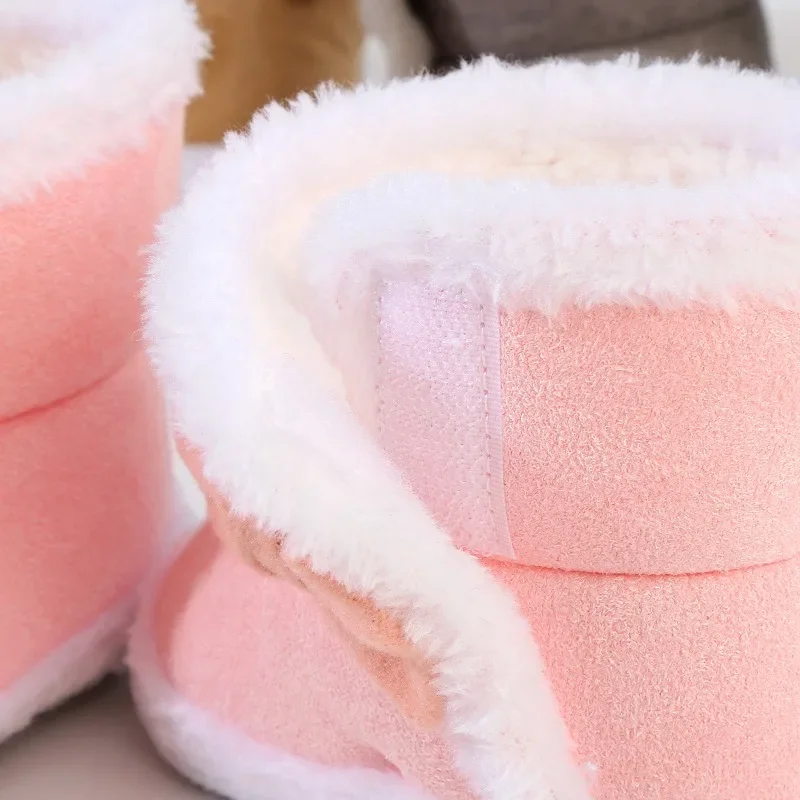 Newborn Baby Boots Shoes Cute Cartoon Boy Girl Toddler Winter Plush Snow Booties Warm Infant Crib Shoes Infant First Walkers