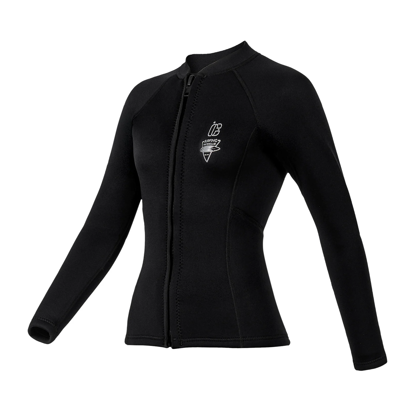 

Women Swim Wetsuit Tops Long Sleeve Zipper Stretchy Rash Guard Jacket T Shirt for Surfing Snorkeling Diving Swimwear Beachwear