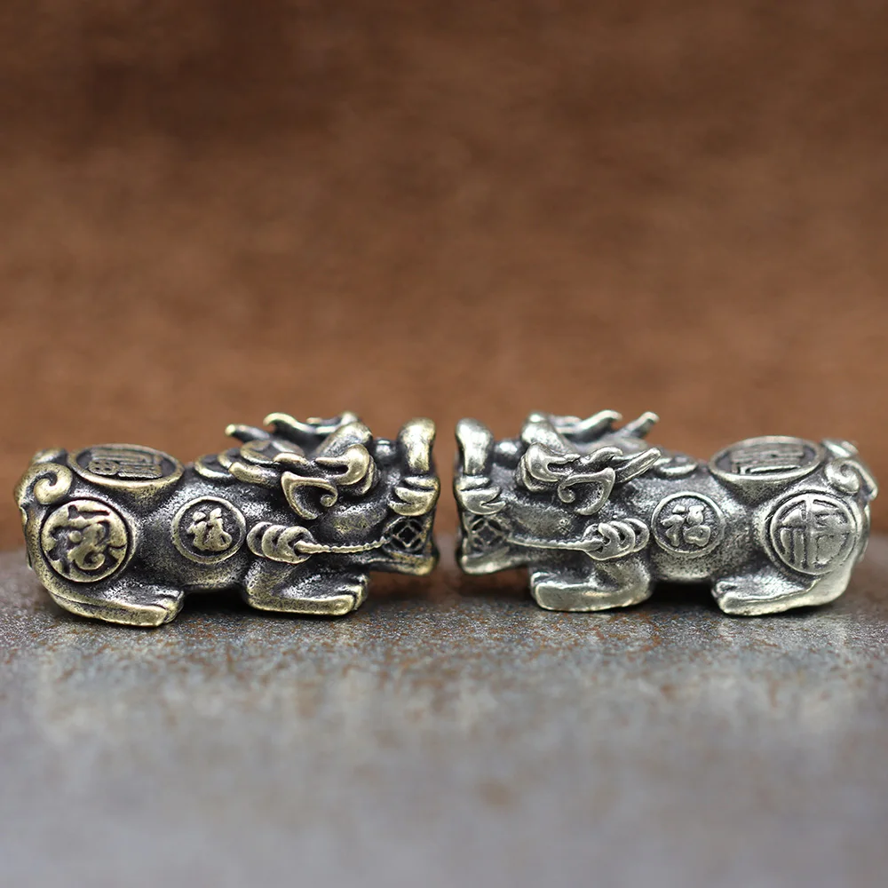 Lucky Beast Pixiu Brass Paracord Bead EDC DIY Umbrella Rope Woven Bracelet Lanyard Pendant Accessory Outdoor Tool Hanging Charms