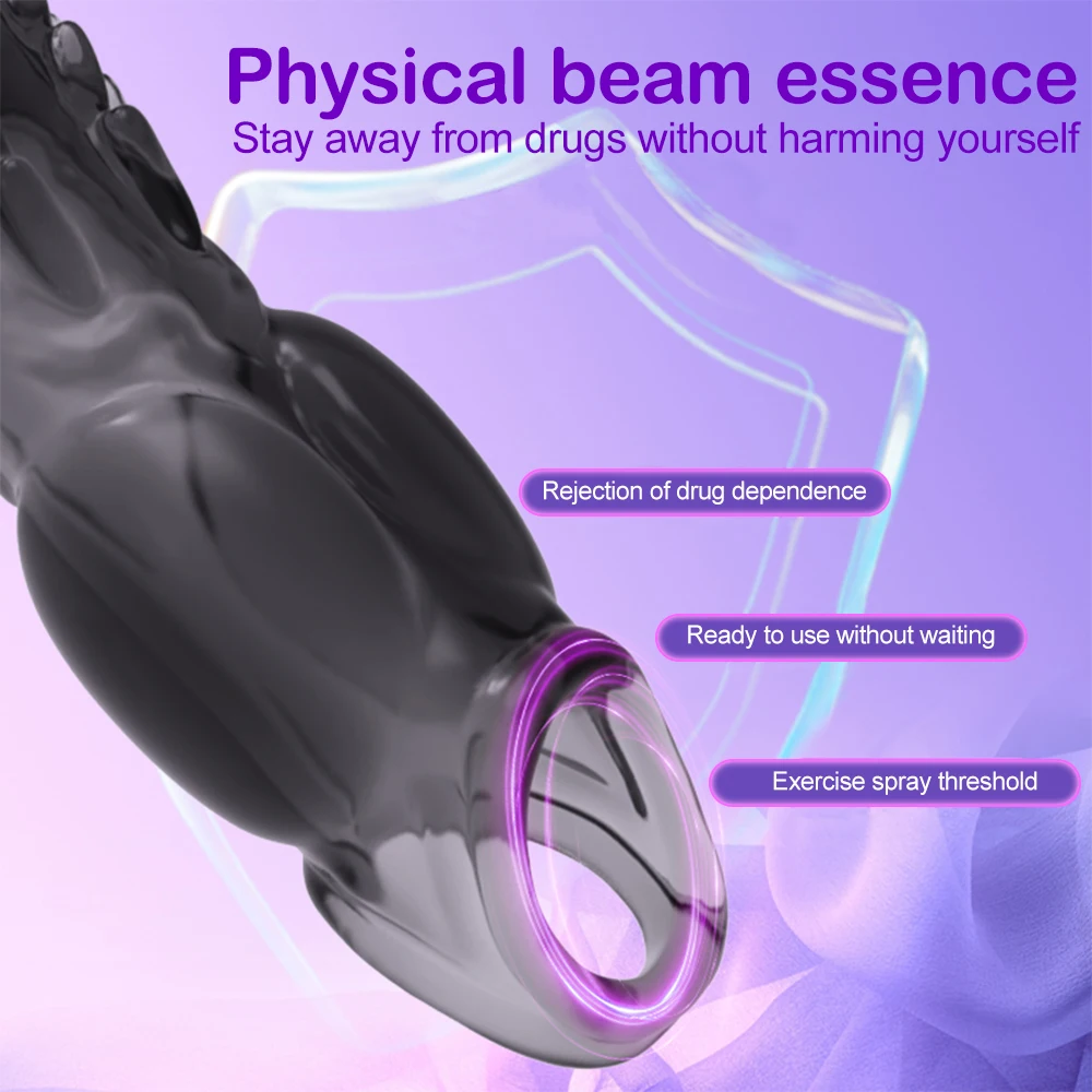 Extend Penis Enlargement Sleeve Vibrator Cock Ring Reusable Condoms Sex Toys for Men G Spot Vibrating Delay Ejaculation