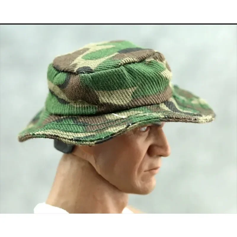 Chapéu de soldado masculino, escala 1/6, camuflagem, selva, chapéu do exército americano, modelo para figura de ação de 12 '', acessório de escultura de cabeça de boneca