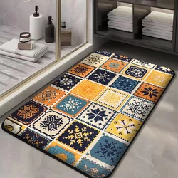 Light luxury fur flannel absorbent floor mat thickened bathroom non-slip foot mat shower room dirt-resistant entrance mat