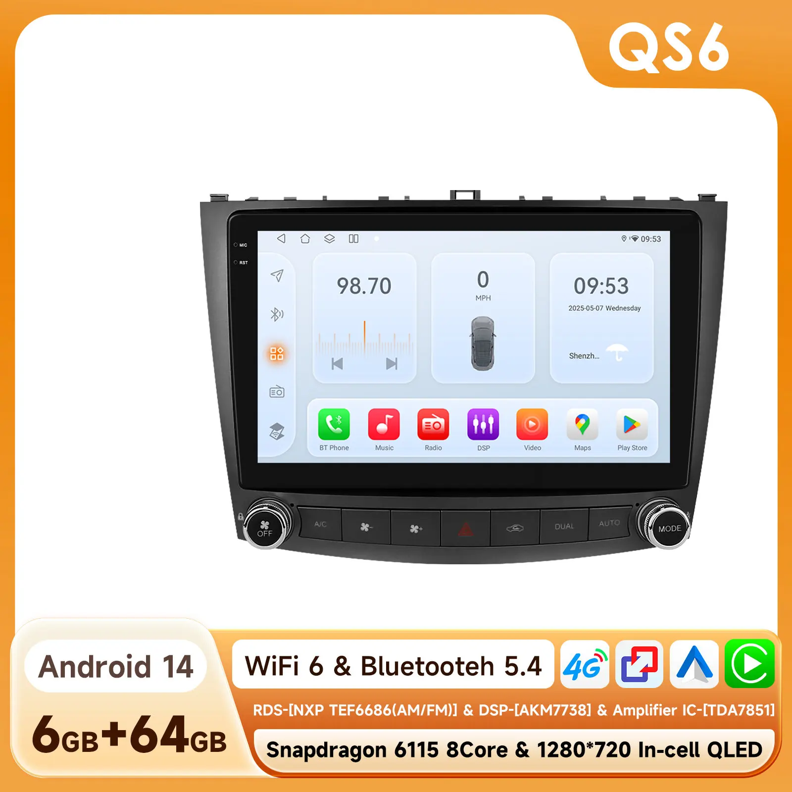 Hizpo Android 14 For Lexus IS250 200 300 350 2006-2012 Car Radio Bluetooth Touchscreen Multimedia Player Autoradio WIFI Carplay image 3