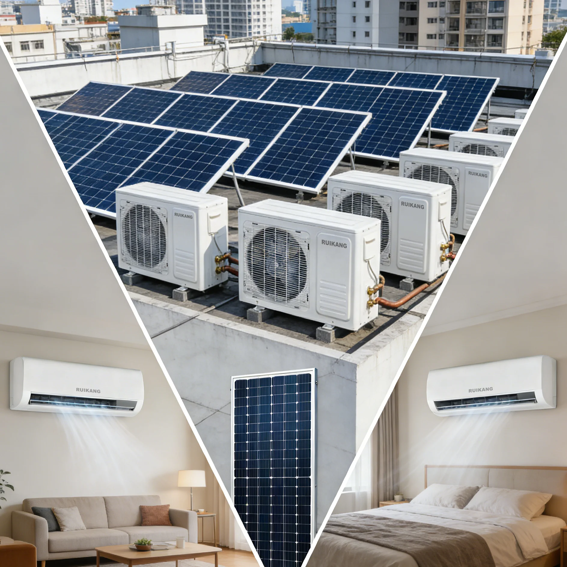 Original Factory 12000BTU 1.5HP 1Ton Solar Powered Mini Split Air Conditioner Low Power Green Energy Solar Air Conditioner