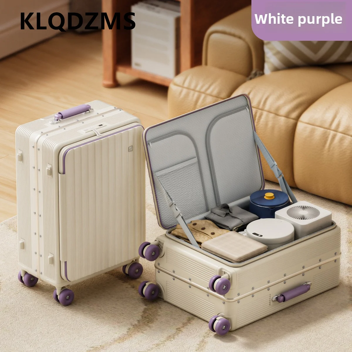 KLQDZMS ABS+PC Suitcase 20 Inches Women's Boarding Box 24
