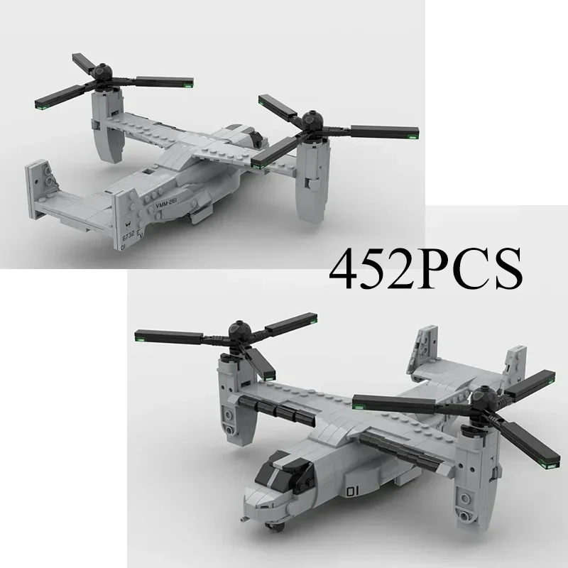 

Moc Building Bricks Military Model 1:72 V-22 Osprey Helicopter Technology Modular Blocks Gifts Christmas Toys DIY Sets Assembly