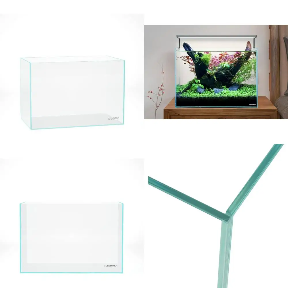 

Landen 45P 10 Gallon Rimless Aquarium with Low Iron Glass, 17.7x11.8x11.8 inches (45x30x30 cm), 5mm Thick and Nano Foam Leveling