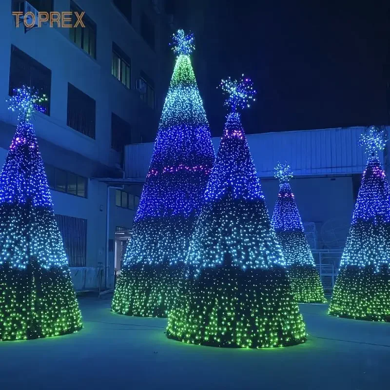 Large Outdoor Waterproof  Programmable Spruce Artificial Christmas Tree Synchronization for Christmas event Holidays