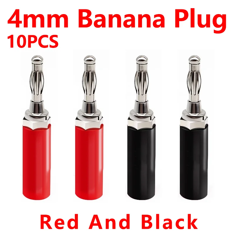 

20pcs 4mm Banana Plug Audio Speaker Jack Amplifier Adapter Terminal Male Female Socket Connectors Black +Red
