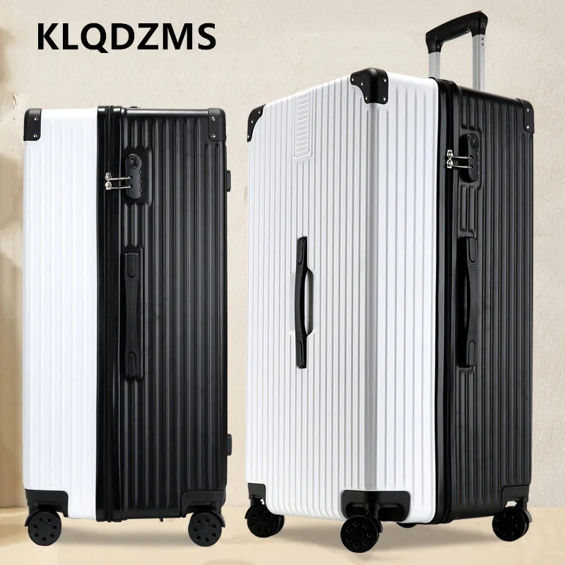 

KLQDZMS PC Suitcase Zipper Password Box Aluminum Frame Trolley Case 28"30"32"40 Inch Large Capacity Handheld Travel Luggage