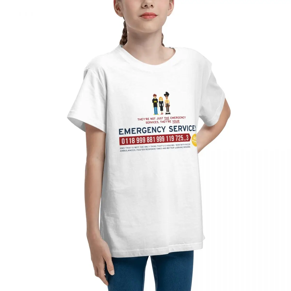 Adolescents IT Crowd Emergency Services Essential Basic Short Sleeve T-Shirt Joke Retro T-shirts Creative Top quality