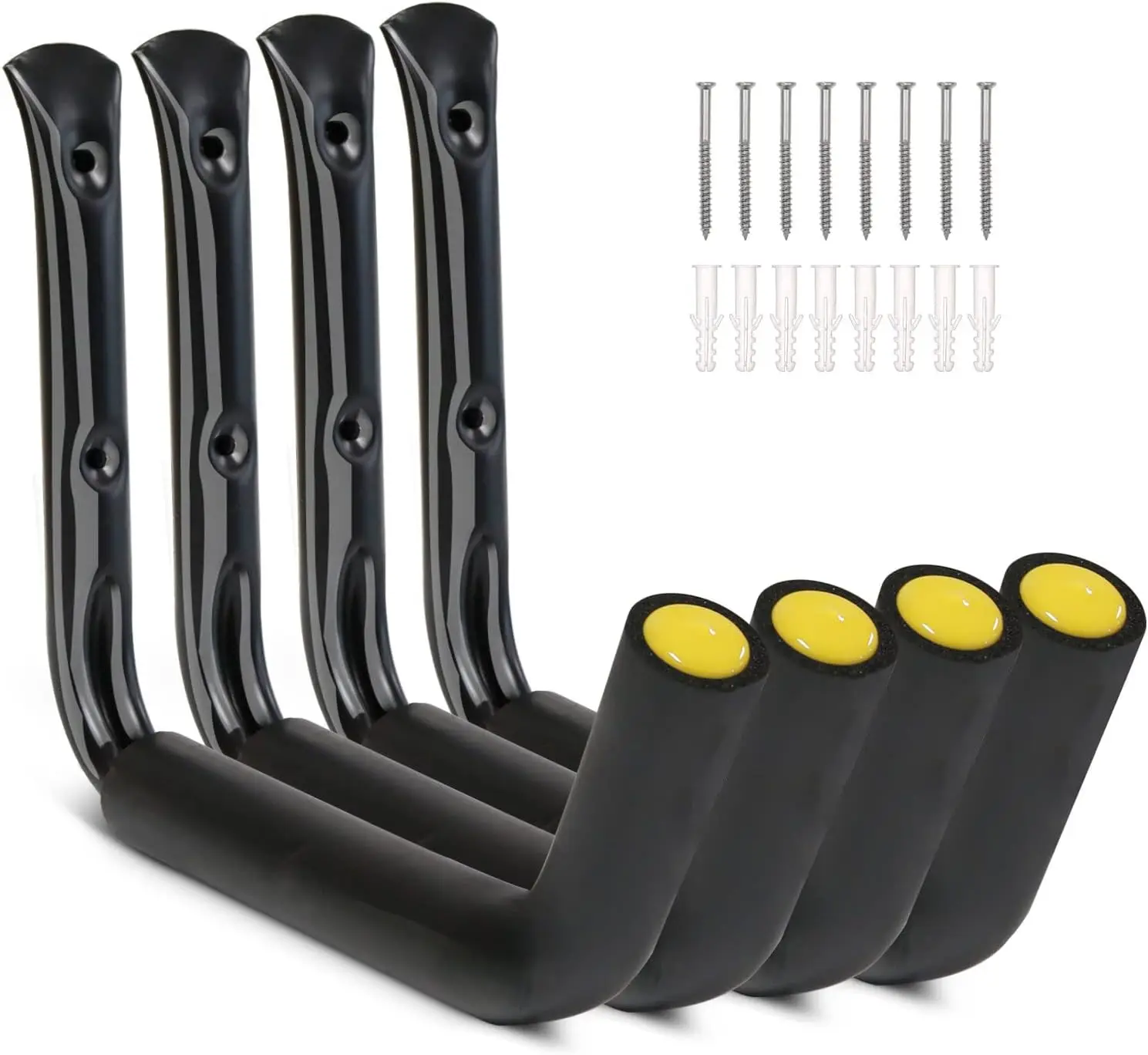 

Прочные крюки для хранения в гараже, грузоподъемность 100 фунтов, настенная стойка 15 дюймов для каяков, велосипедов, лестниц (4 шт.)