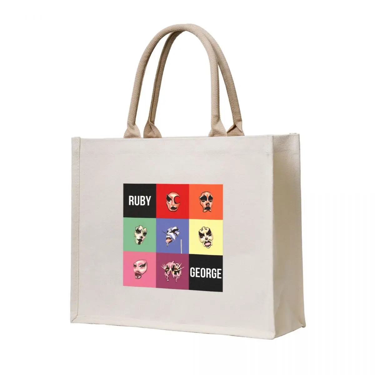 

Ruby George Rainbow Squares Tote Bag tote bag men's hand bags eco pack custom fabric bag