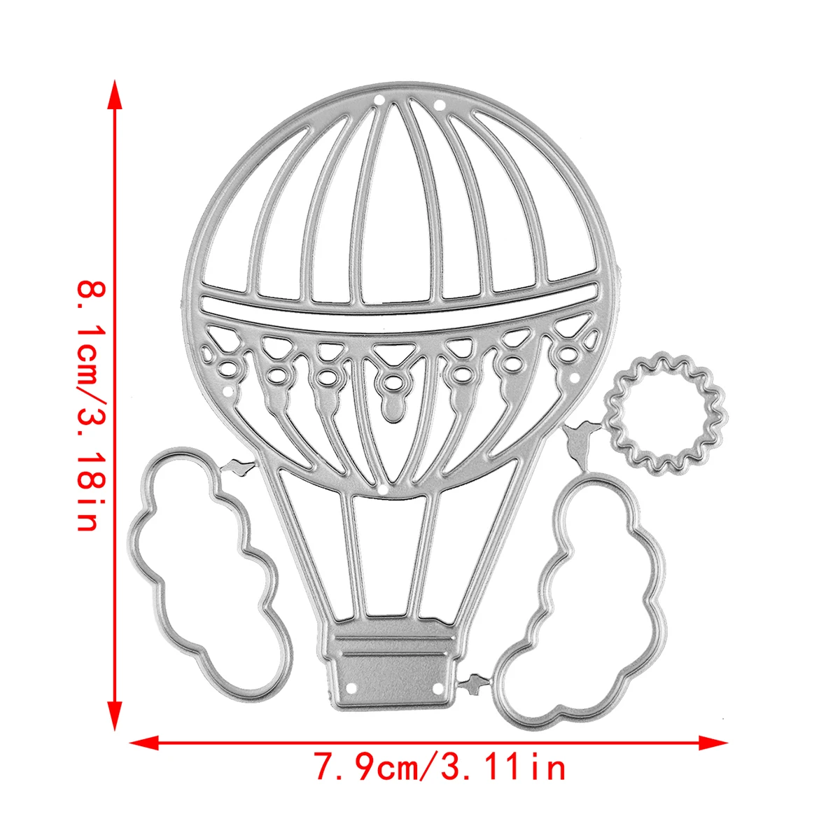 Hot Air Balloon Rainbow String Leaf Christmas Tree  DIY Scrapbooking Template Mold Embossing Cutting Dies