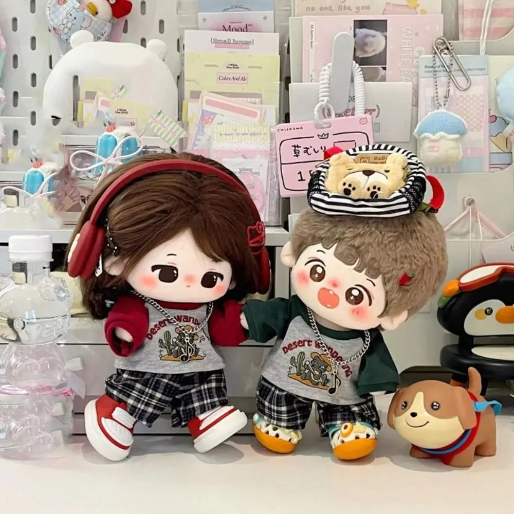 

Onesuit 20cm Cotton Doll Clothes Plush Head Cover Doll Winter Outfit Dress Lovely Doll Dress Up Set 20cm Cotton Doll