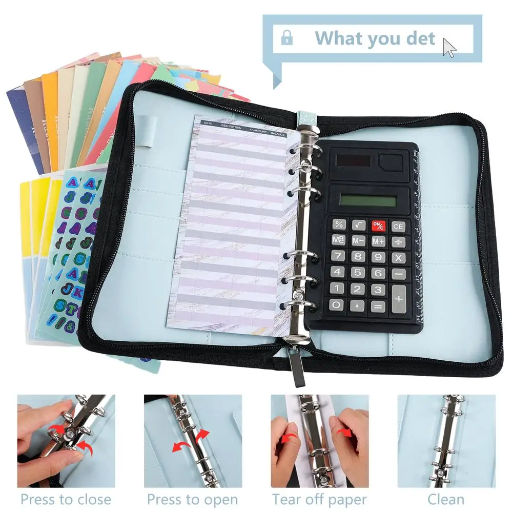 Budgetplanner Budget Binder Multifunctionele A6 Ring Binder Geld Vulling Geld Enveloppen Organisator Rits Tas
