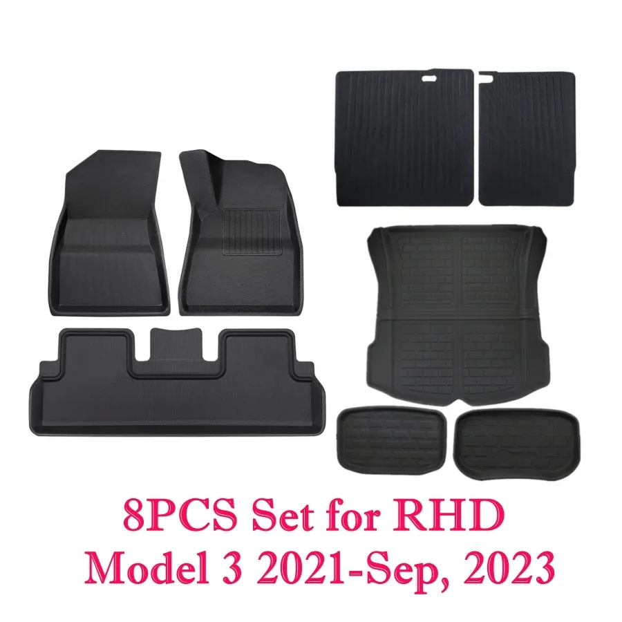 テスラモデル 3 ハイランド 2024 2025 フロアマット LHD RHD 2023-2021