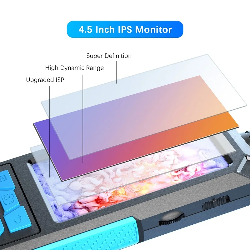 Caméra HD Autofocus, 500W, Écran IPS 4.5 Pouces, Endoscope Industriel, Inspection de Pipeline Automobile, Étanche IP68