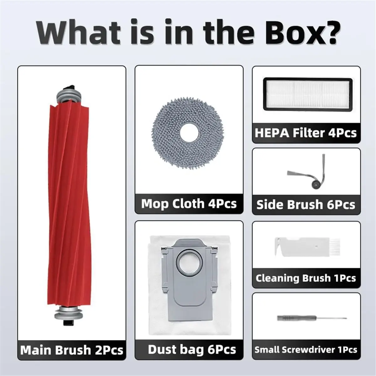 T924C◐◆◀♥24Pcs 35A Accessories Kit for 35A/ 35S/QR 598/QR 798 Robot Vacuum Brush Mop Cloth Pads Filters Bag 【Buy Now】