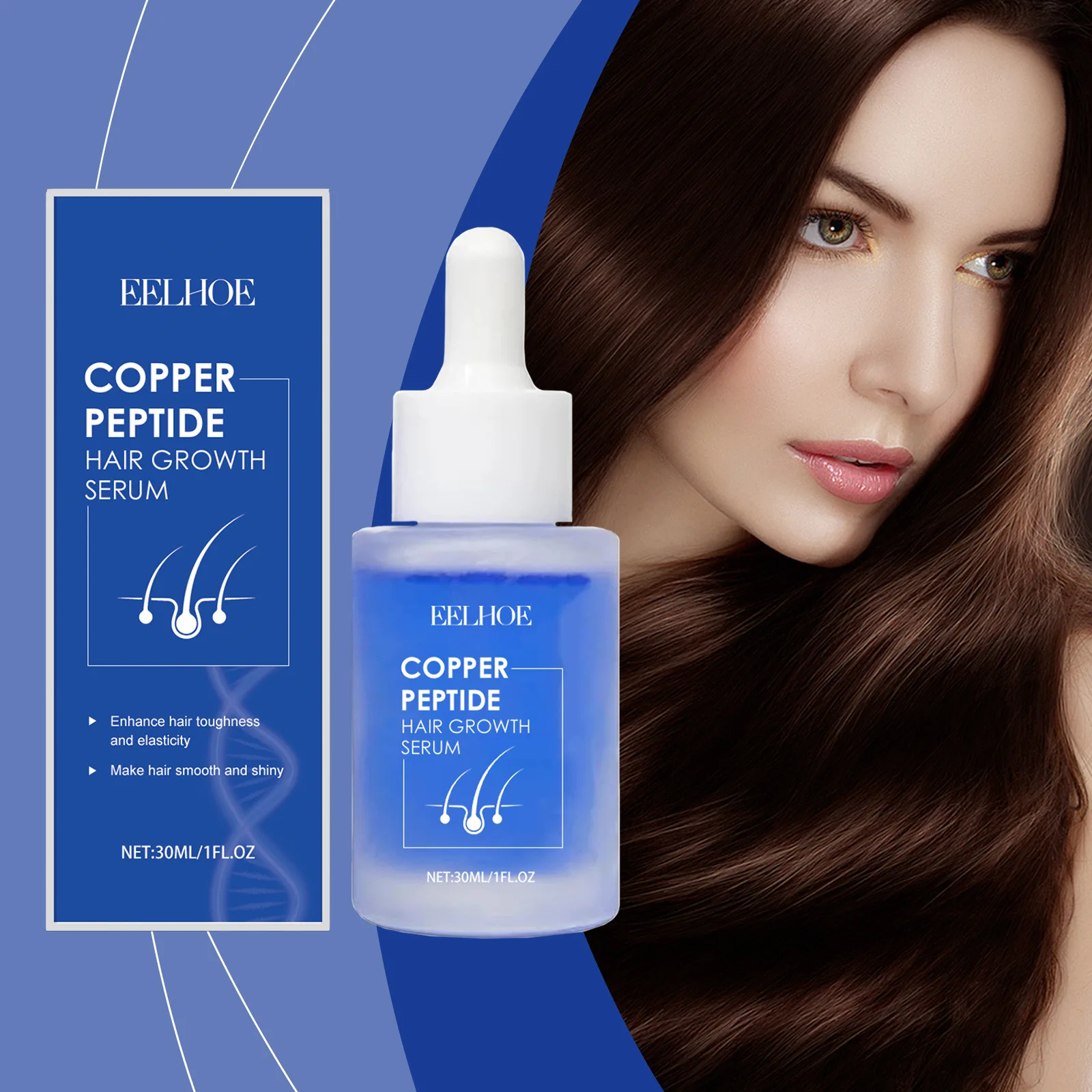 

EELHOE Blue Copper Peptide Serum for Hair Growth Treatments for Damaged Hair Strengthening Products Prevent Hair Loss Essence