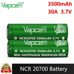 Original Vapcell NCR 20700 Battery 3500mAh 30A 3.7V Rank No.1 2070C Battery lithium Rechargeable for VapeMod Flashlight UAV