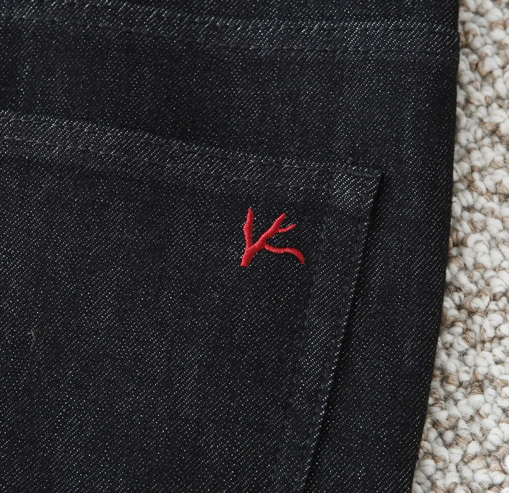 

OECHSLI Jeans Thick Cotton Men 2025 Autumn Winter new Embroidery business warm zipper Fashion straight Big size 29-42 Pants