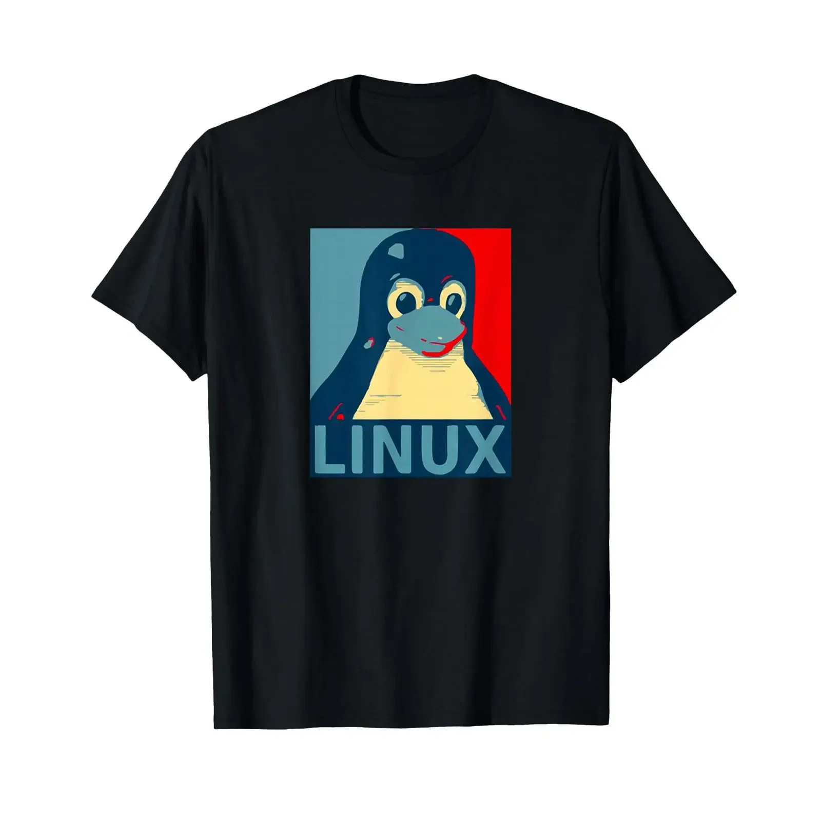 Linux Tux Penguin Design T Shirt vintage Washed Soft Casual Top For Everyday Wear Breathable homme fashion Stretched