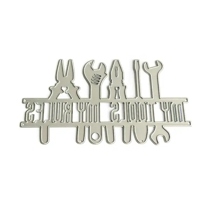 E8BD My Tools My Rules Cutting Dies Metal Embossing Stencils Carbon Steel Die Cut Templates for Card Making Album Decoration