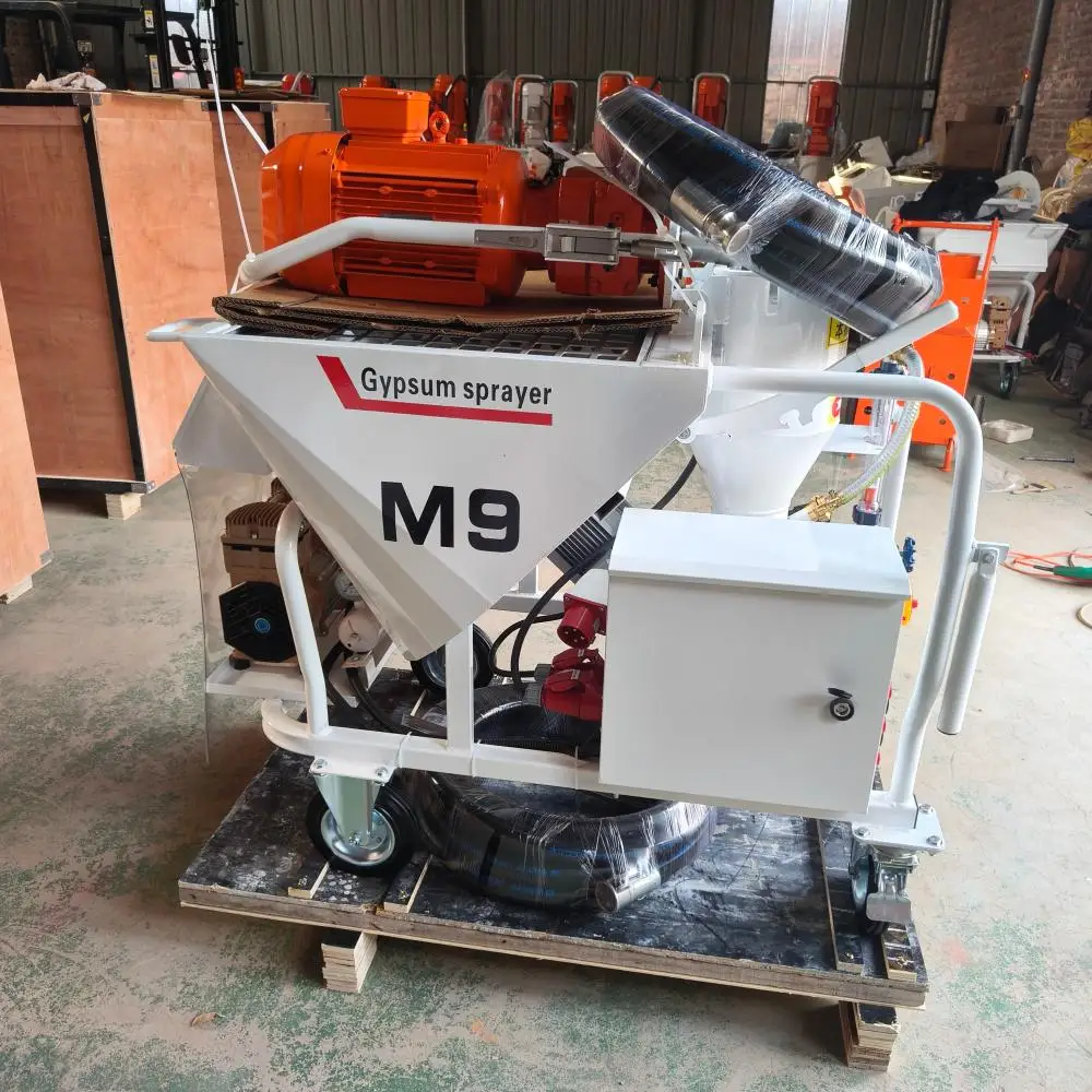 M9 50L Hopper Gypsum Sprayer Machine 7.5KW Wall Plaster Putty Painting Machine With Wheels for Sale