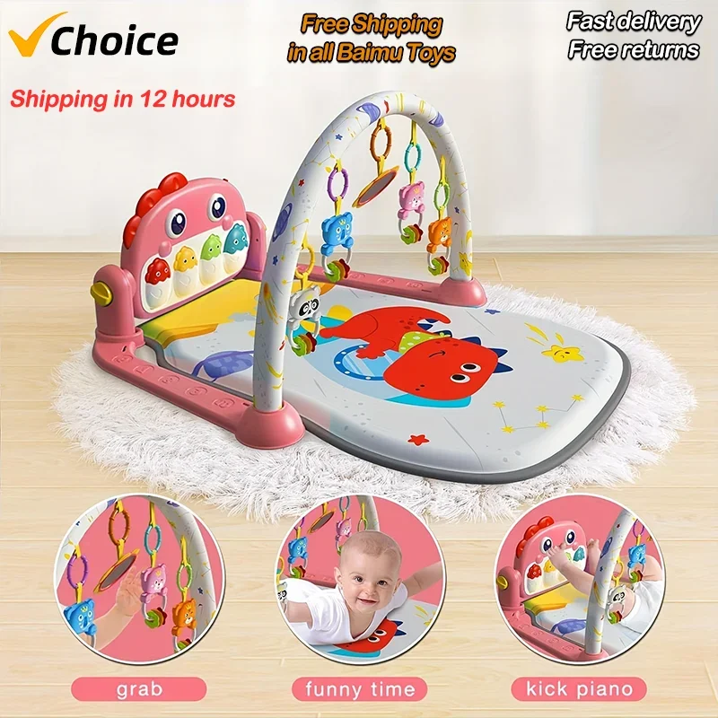 

Baby Foot Stepping Piano Multifunctional Whale Foot 6 Months Baby Educational Reclining Toy Music Fitness Rack 0-3 Years Old