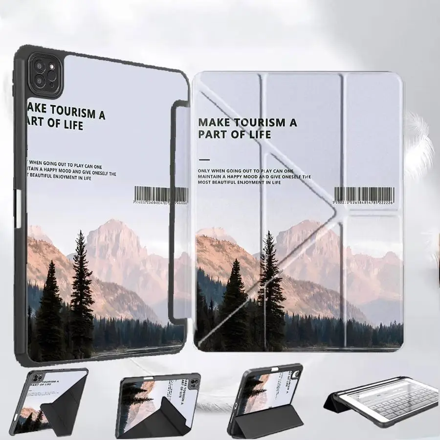 

Tablet Case For iPad Air 4 5 M3 M2 M4 11inch Pro 11th 10th 9th 8th 7th 12.9inch Mini 6 7 Pro 2025 Holder Cover Mountain View