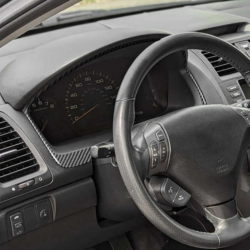 For Honda Accord 2003-2007 LHD Carbon Fiber Car Speedometer Cover Dashboard Frame Trim Interior Accessories image 5