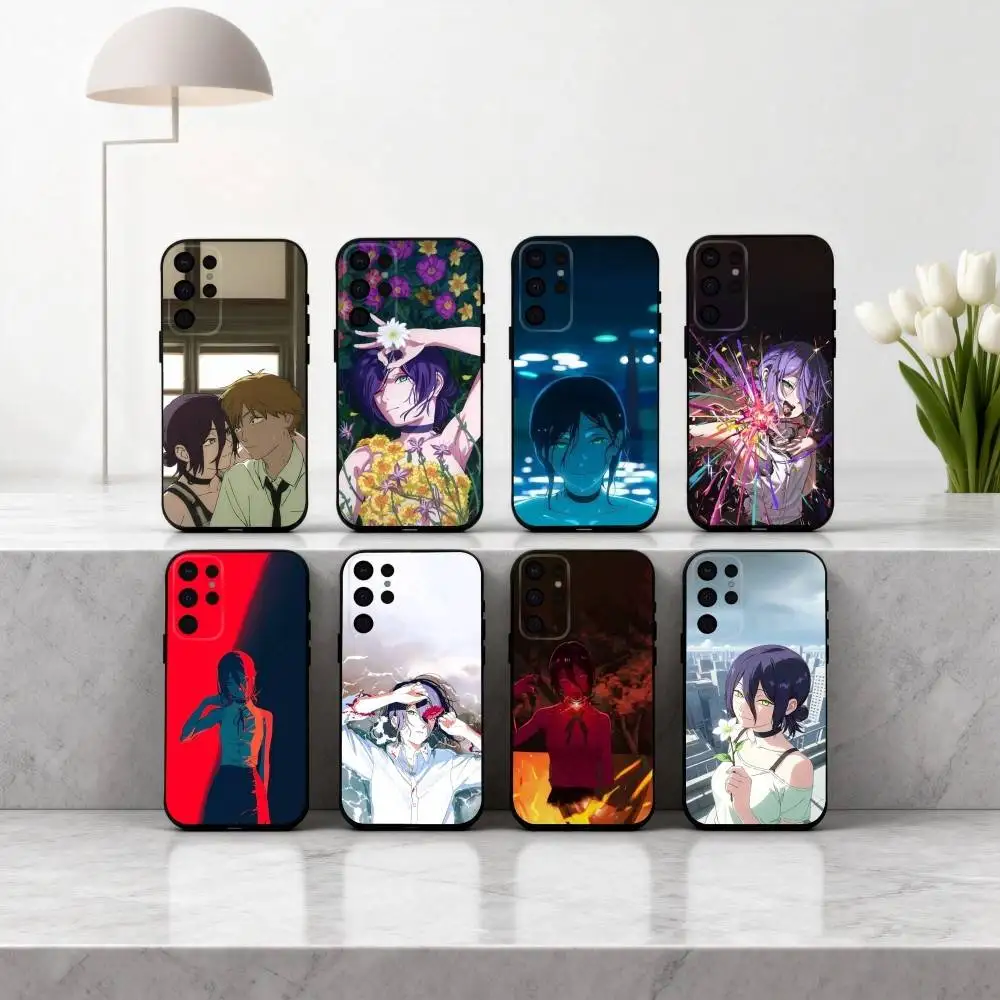 

C-Chainsaw M-Man R-Reze Arc Phone Case For Samsung S25,S24,S21,S22,S23,S30,Ultra,S20,Plus,Others Soft Black Case