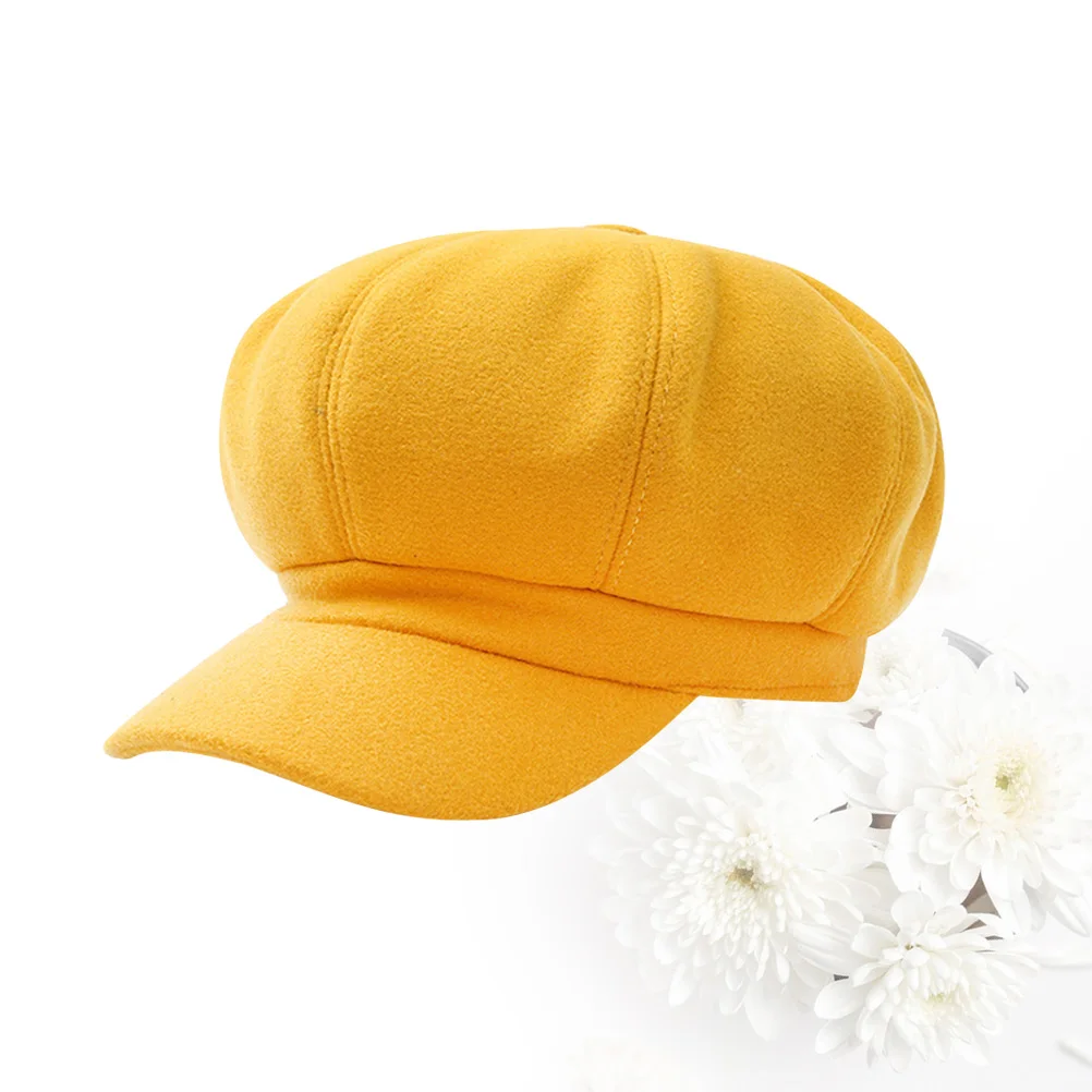

Octagonal Beret Hat for Women Students Lightweight Cozy Durable Woolen Cap Fashion Accessory Match Outfit Easily