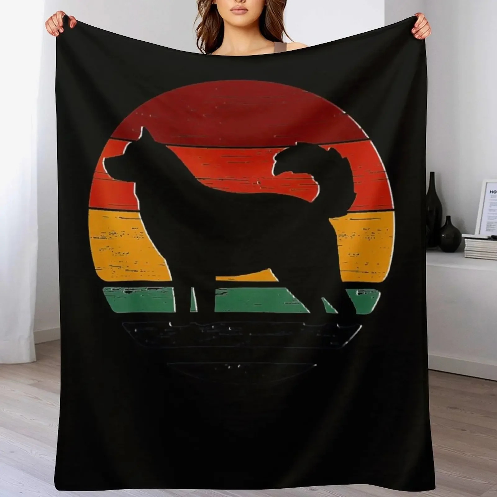 

Goberian Vintage Retro Mom Dad Dog Gift Throw Blanket Warm Decoratives Blankets Sofas Of Decoration manga Blankets