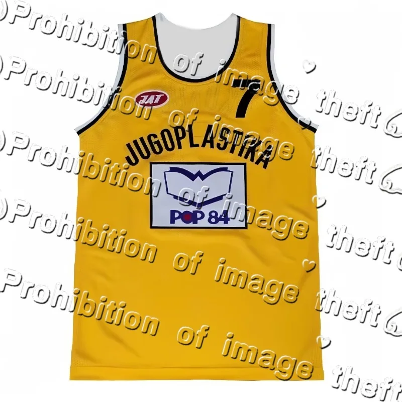 

Баскетбольная майка Tony Kukoc Jugoplastika POP 84. No. 7. Спортивная тренировочная одежда для взрослых и детей, размер 24–255.