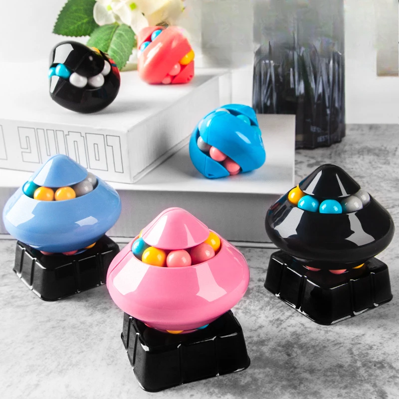 Three Sided Rotating Magic Ball Intellectual Fingertip Gyroscope Puzzle Decompression Desktop Finger Cube Toy Juguetes Present