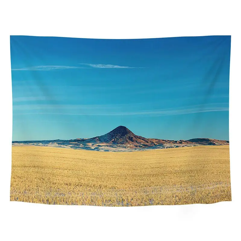 VIKAMA Wilderness Lonely Peak Grassland Landscape Tapestry, Western Natural Background Cloth Wall Decoration for Room