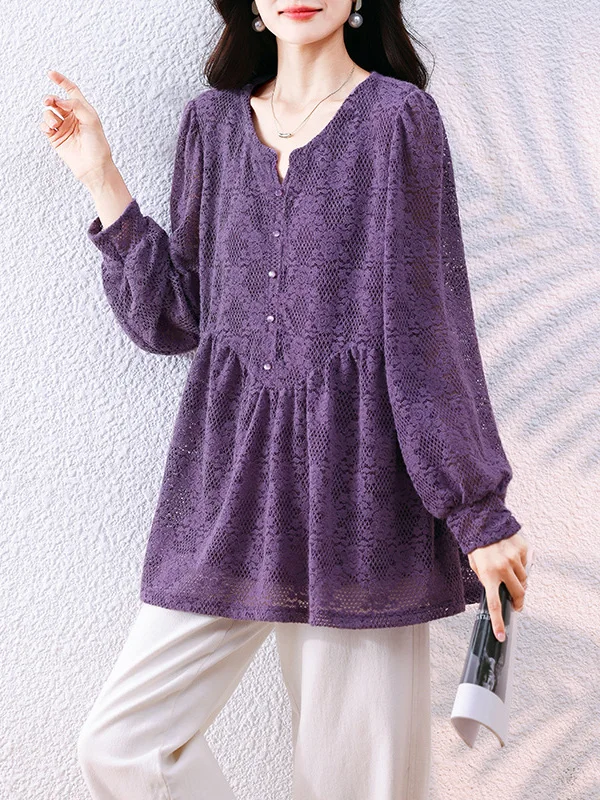 Spring 2025 plus Size Women's Faionable Versatile Belly Cover Slimming Collar Embroidered irt Ele Small Top