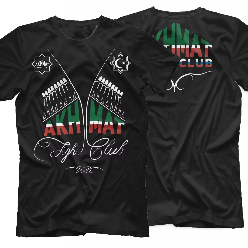 

Akhmat Fight Club Sport Russia T-Shirt. Summer Cotton Short Sleeve O-Neck Mens T Shirt New S-4XL